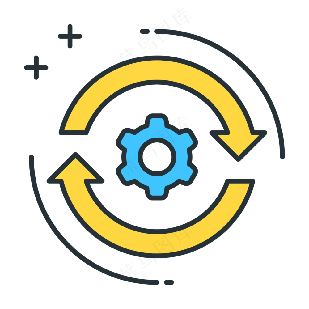 系统更新 商务线性图标