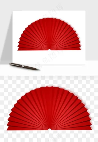 古风扇子元素png免抠