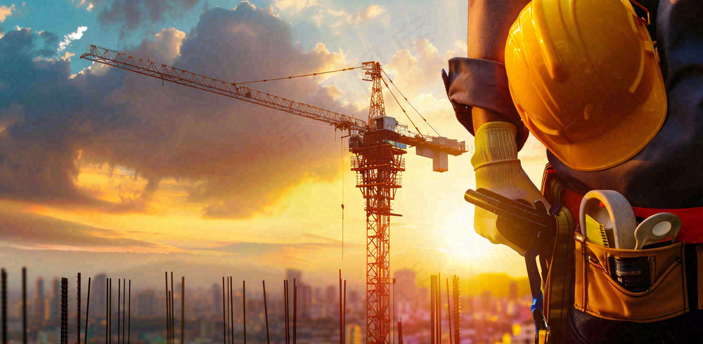 劳动的工人安全帽工作劳动节摄影图