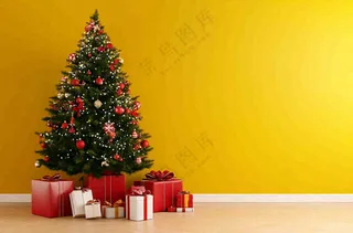 圣诞节室内装饰节日氛围摄影图