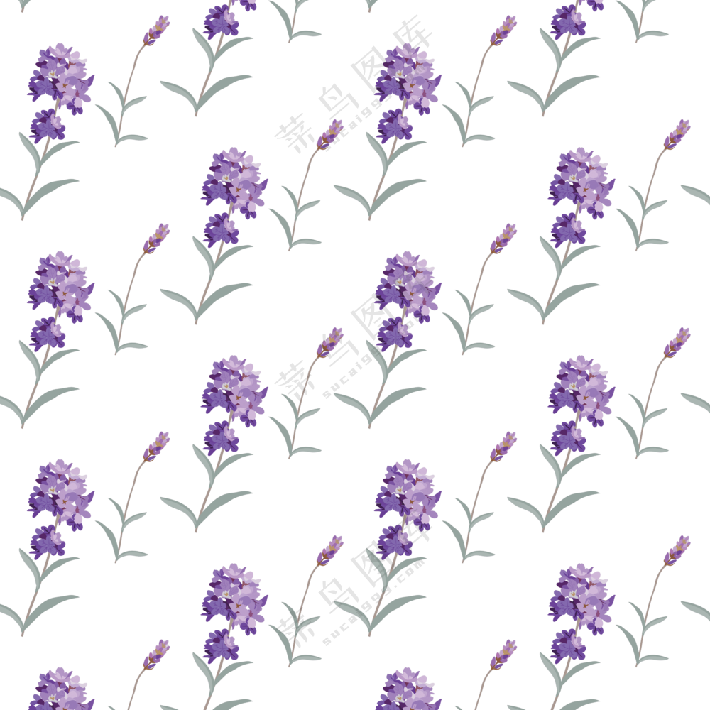 紫色花草植物装饰图案免抠图片素材