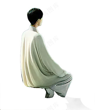 png禅修打坐人物