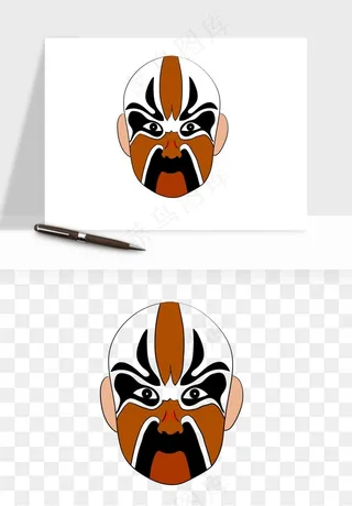手绘戏剧脸谱卡通面具png免抠