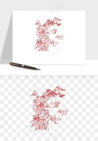 万里长城png免抠