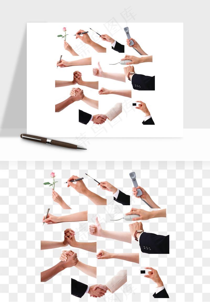 手势手部动作手指png免抠