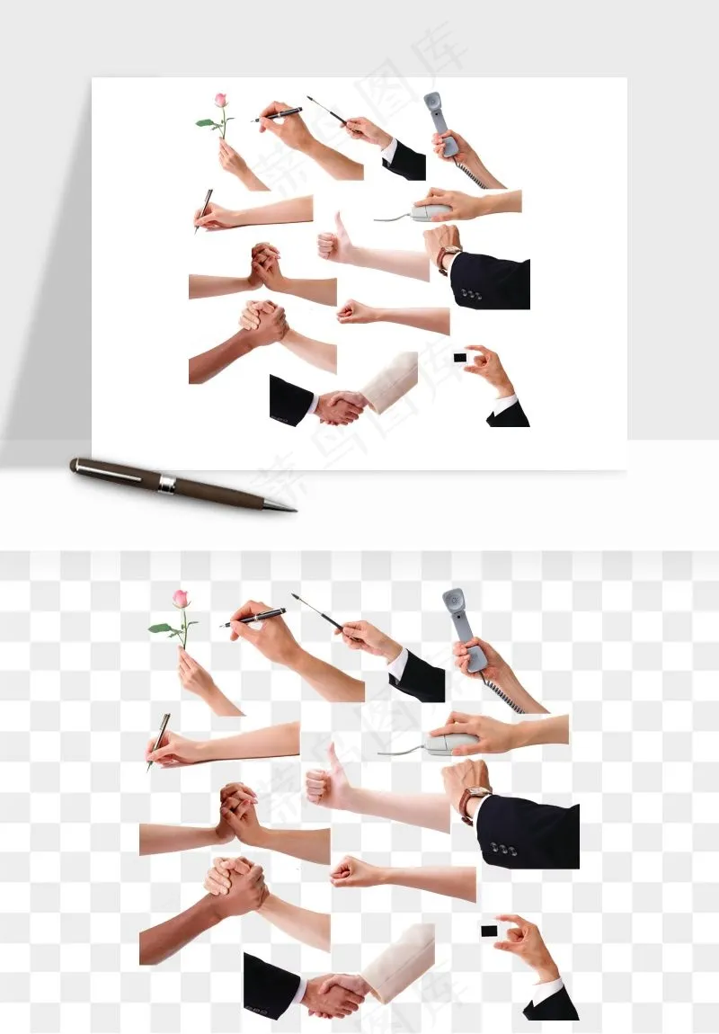手势手部动作手指png免抠