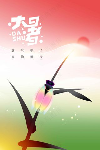 简约大暑节气传统活动海报