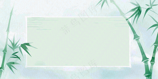 中国风竹子水彩插画淡雅端午节插画背景