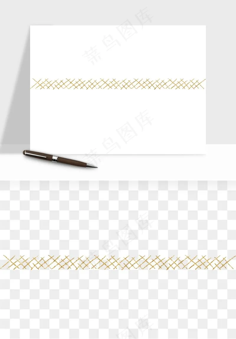 金色植物花环边框png免抠