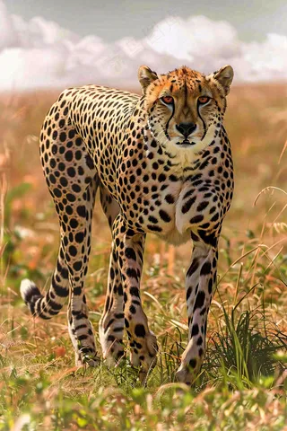 草原上的猎豹国家保护动物非洲摄影图