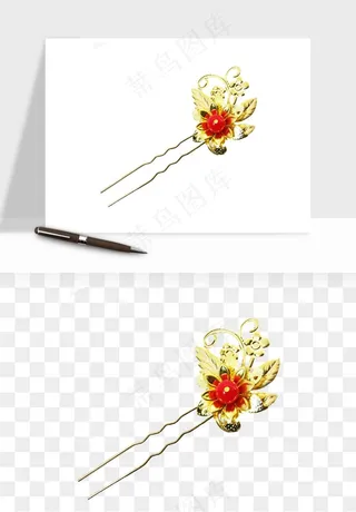 古风发簪头饰配饰png免抠