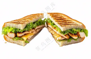 三明治汉堡摄影图免抠