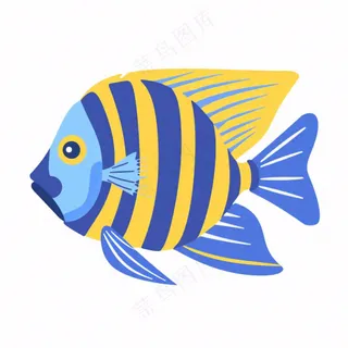 海洋鱼类海鲜卡通插画免抠
