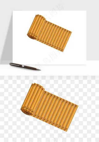 古风竹简卷轴书籍png免抠