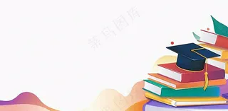 学生毕业季考试青春插画背景