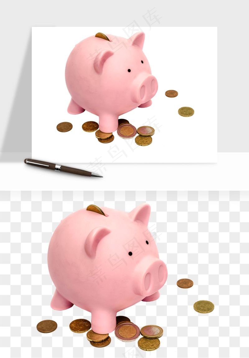 存钱罐理财金猪png免抠