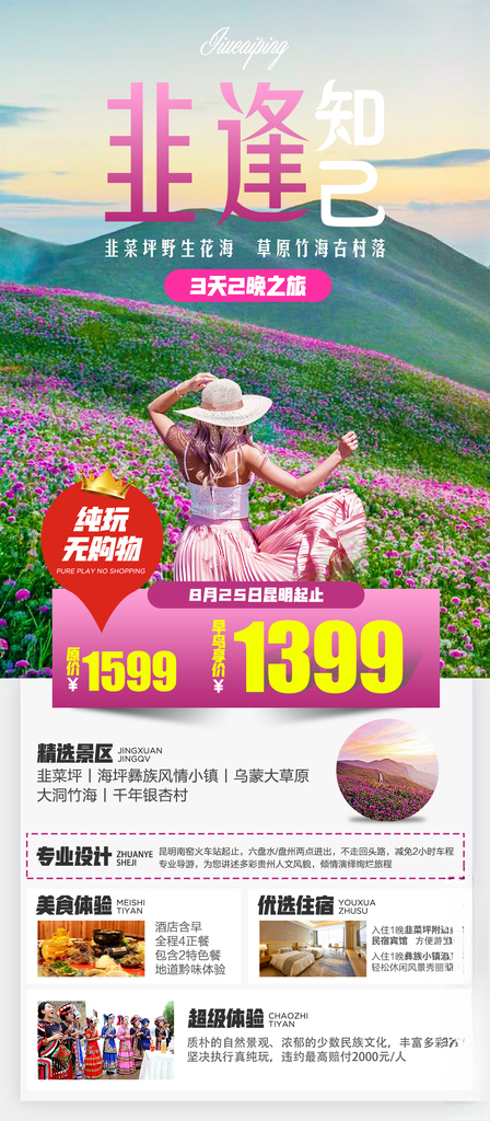 韭菜坪 乌蒙大草原 旅游海报银杏村海报设计
