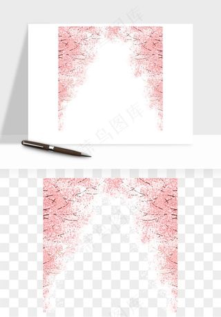 手绘樱花树png免抠