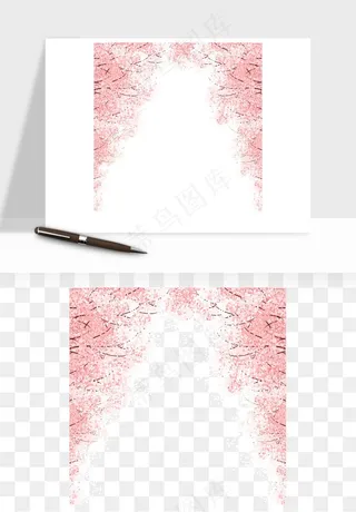 手绘樱花树png免抠