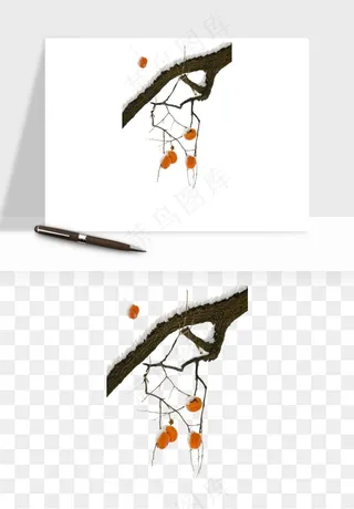 雪树枯树冬天树木png免抠