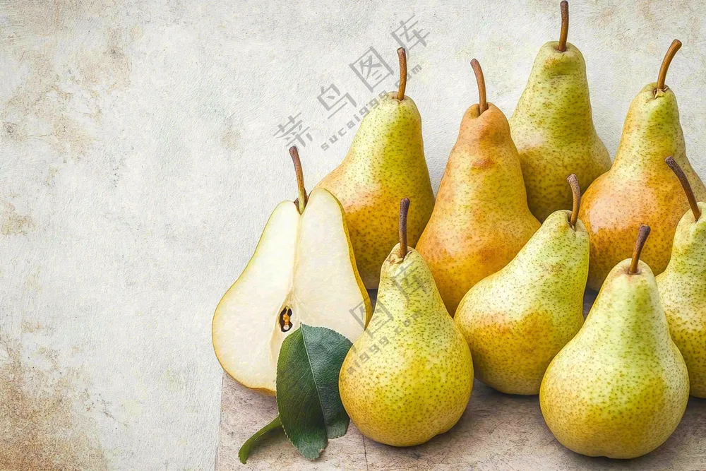 新鲜水果梨子摄影图