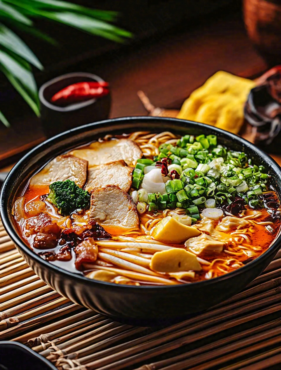 红烧面香辣小面美食摄影图