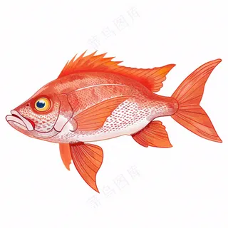 海洋鱼类海鲜卡通插画免抠