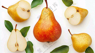 新鲜水果梨子摄影图