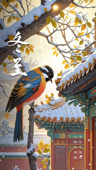 冬至节日简约大气唯美节气海报