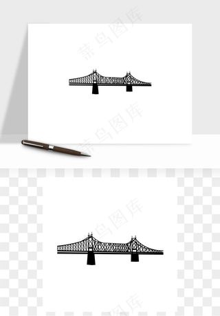 高架桥梁剪影矢量