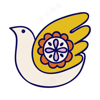鸽子 民族风装饰小元素