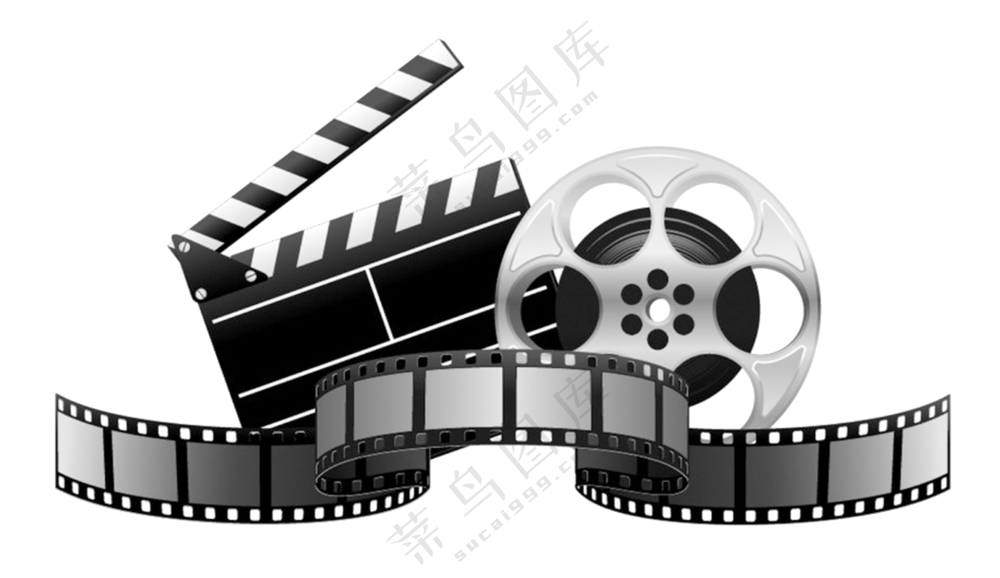 电影胶片与场记板元素PNG图片素材