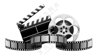电影胶片与场记板元素PNG图片素材