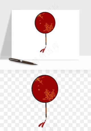古风扇子元素png免抠