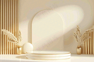 电商促销简约立体几何海报背景电商C4D展台背景