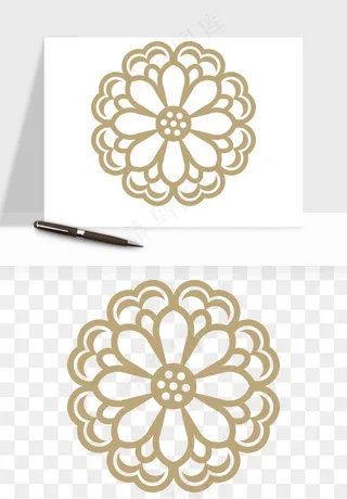 中式镂空古典图案png免抠