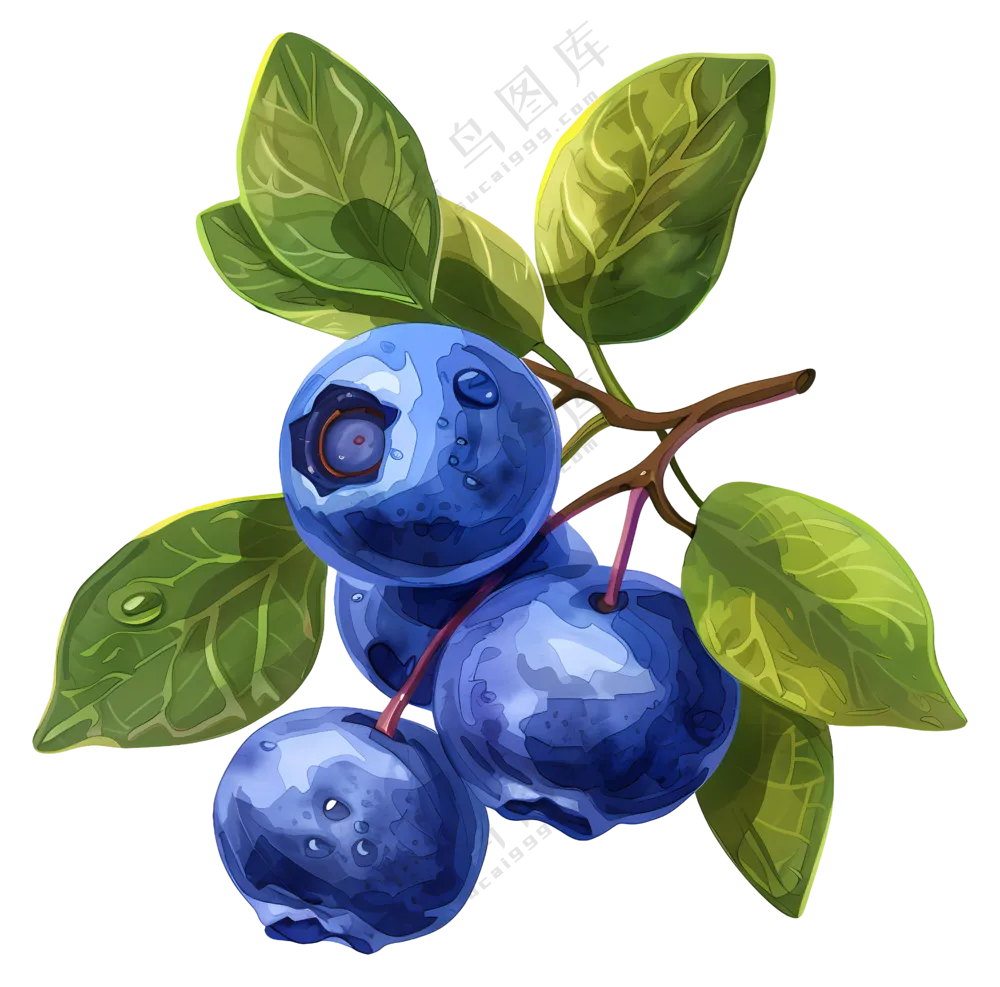 树枝上的蓝莓