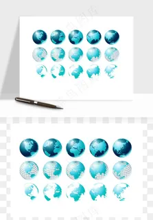 科技地球点线矢量png免抠