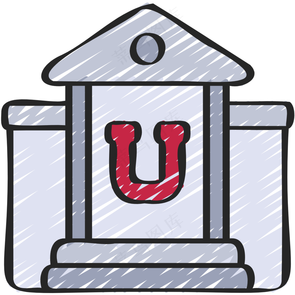 大学 小房子 铅笔手绘图标icon