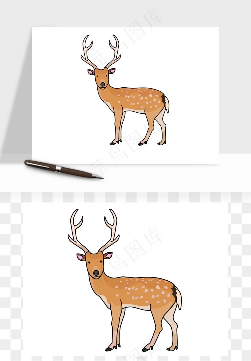 梅花鹿小鹿矢量