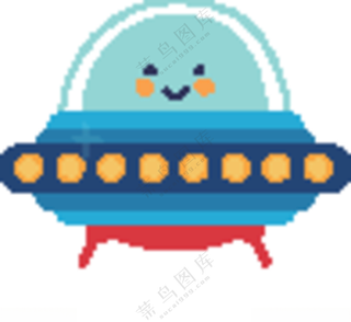 卡通飞船宇宙飞船ET外星人