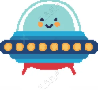 卡通飞船宇宙飞船ET外星人