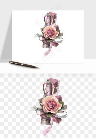 复古花卉相框欧式png免抠