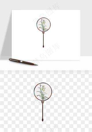 古风扇子元素png免抠