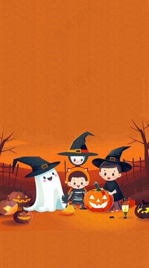 万圣节南瓜灯捣蛋恐怖背景