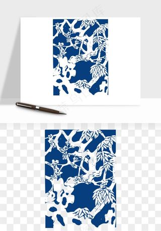 青花瓷花纹花卉图案png免抠