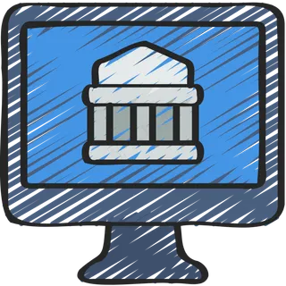 网上银行 在线银行 铅笔手绘图标 icon