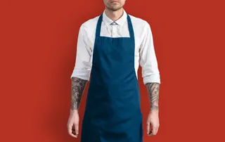 红色背景餐饮围裙样机-02