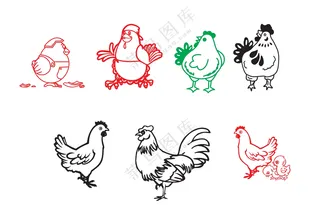 母鸡鸡矢量图形