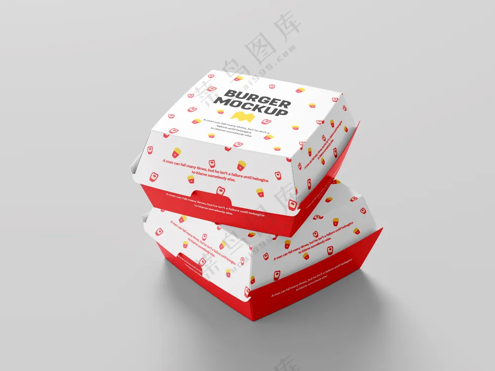 食品盒子汉堡盒样机西式快餐包装盒-03